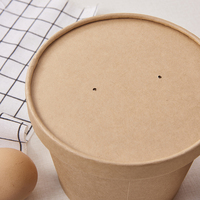 Bols jetables en papier kraft imperméable, écologiques, à paroi simple, pour salades, nouilles et soupes, avec logo personnalisé