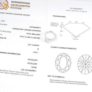Goldleaf PT950 Platinum 2 Carat D VVS1-VS2 Oval with Marquise Diamond Ring Suitable for <b>Gifting</b>, <b>Memorial</b>, Wedding, Daily Wear - Product Image 3