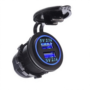 Chargeur de voiture <span class=keywords><strong>USB</strong></span> Type <span class=keywords><strong>C</strong></span> 12-24V, chargeur rapide AFC avec cache anti-poussière, indicateur LED et Wi-Fi intégré - Product Image 3