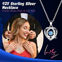 Rosa Azul Real Preservada con Collar de Plata de Ley, Set de Regalo de Flor Eterna, Regalos de San Valentín para Esposa o Boda