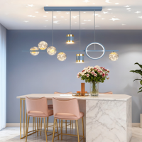 Lampe suspendue LED JACKSUN moderne pour table à manger, globe en verre, lustre de 39,37'' de long pour restaurant, salle à manger, éclairage domestique