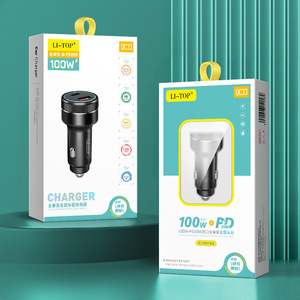 Cargador de coche Li Top Qc33 100W Pd 30W de doble puerto totalmente compatible con encendedor de cigarrillos - Product Image 1