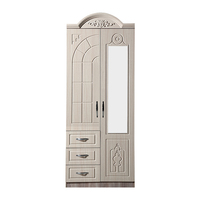 Armoire en bois Foshan à 3 portes, design en panneaux MDF avec 3 portes et tiroirs, couleurs personnalisables, meuble de rangement