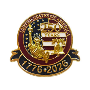 Памятный значок Musesure к 250-летию Национального дня США 2026 года, экологичный, из сплава с эмалью, популярная экспортная брошь-значок - Product Image 6