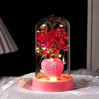 Liefdeshart Sterrenbloem Acryl Lichtgevende Ornament Romantisch Cadeau voor Valentijnsdag Moederdag Huis Bureaudecoratie