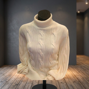 เสื้อไหมพรมคอเต่า แขนยาว ผ้าแคชเมียร์ 100% สำหรับผู้หญิง ยี่ห้อ Lotus Fabrics รุ่นป้องกันขนร่วง แบบถักเรียบ ทรงมาตรฐาน เหมาะสำหรับฤดูหนาว - Product Image 2