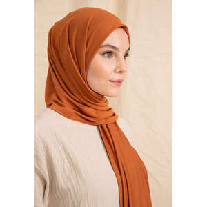 ผ้าพันคอผ้าฝ้ายผู้หญิง ยาว สีแทนล้วน ระบายอากาศได้ดี เครื่องประดับแฟชั่น - Product Image 4