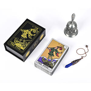 Venta al por mayor de PVC lámina de oro personalizado <span class=keywords><strong>Tarot</strong></span> tarjeta misterioso <span class=keywords><strong>universo</strong></span> modelo impermeable y con manual de usuario - Product Image 3