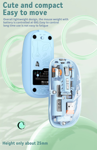 Biểu Tượng Tùy Chỉnh 3 Chế độ Trong Suốt Không Dây Bluetooth Chuột Cho Máy Tính Để Bàn Máy Tính Xách Tay <span class=keywords><strong>5D</strong></span> Có Thể Sạc Lại Từ Im Lặng Chuột - Product Image 4