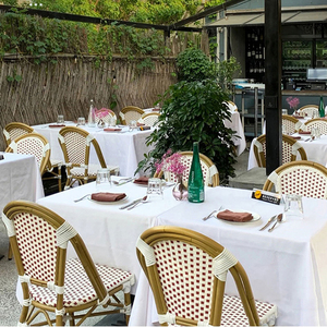 Hiện đại pháp Bistro Đá Cẩm Thạch Bàn ăn mây ghế thoải mái ngoài trời Vườn cà phê cửa hàng khách sạn Hội Trường công viên đồ nội thất - Product Image 5