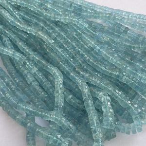 Cuentas de Piedra de Aguamarina Azul Natural de 4 mm, 6 mm y 8 mm, Facetadas, para Joyería, Hechas a Mano en India, Certificadas por IGI - Product Image 3