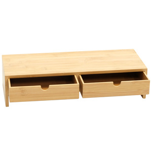 Soporte para monitor de computadora, organizador de teclado de escritorio y estante de almacenamiento con soporte para cajón, eleva la pantalla. - Product Image 2