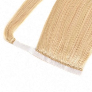 Extensiones de Cabello Humano Remy Brasileño de Doble Trama, Cola de Caballo Larga y Lisa con Clip para Mujer - Product Image 5