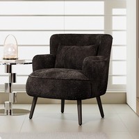 Fauteuil individuel moderne en velours chenille de style italien, couleur personnalisable, idéal pour petit espace, salon, chambre, balcon, détente