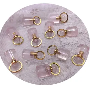 Bán Buôn Đá Quý Tự Nhiên Rose Quartz Tinh Thể Chai Nước Hoa Cho Vòng Cổ