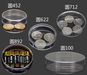 Round clear plastic box with lid