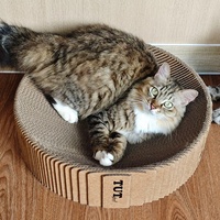 Lit pliant pour chat en carton ondulé robuste, canapé-lit pour chat, griffoir pour chat de style accordéon magnétique