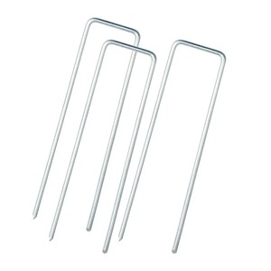 Estacas de suelo en forma de U de acero galvanizado en caliente, duraderas, para fijar redes de césped, película de acolchado y construcción de jardines - Product Image 2