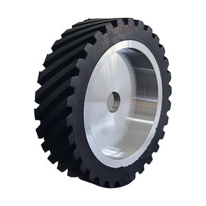 Tafu 8x2" Ruota Motrice per Levigatrice a Nastro a Bordo Piatto, Rullo di Trascinamento con Scanalatura per Chiavetta, Diamantato + Base in Metallo e Resina Elettroplaccata, per Uso a Umido - Product Image 3