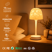 Lampe de table à abat-jour en acrylique optique avec charge de type C, base antidérapante, salon, salle à manger, lampe de table LED