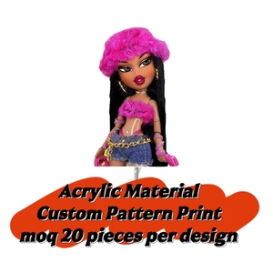Porte-badges infirmière en acrylique personnalisé avec pinces crocodiles, porte-carte d'identité rétractable, cadeaux pour infirmières (Brat Doll) - Product Image 6
