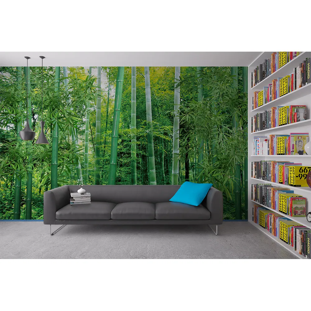 Custom Photo Wallpaper For Living Room Wall Green Bamboo Self Adhesive PVC Wallpaper