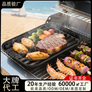 Rectangular Enamel Grill Pan With Holes For BBQ Grilling Meat And Steak Easy Cleaning Non Stick Baking Pan - Product Image 3