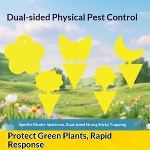 Piège à insectes collant jaune pour jardin domestique, papier collant double face imperméable pour plantes en pot de balcon, lutte antiparasitaire non toxique - Product Image 4