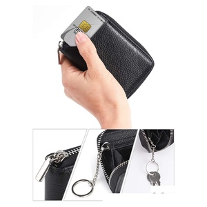 Boshiho Hot Selling Genuine Leather Coin Pouch <b>Wallet</b> Card <b>Holder</b> <b>Wallet</b> with Coin case - Product Image 3