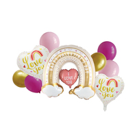 Lot de 9 ballons en aluminium pour mariage, Saint-Valentin, Pâques, unisexe, en forme de cœur, pour décoration de fête, fournitures de festival durables