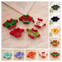 Ensemble de vêtements pour poupée miniature de 17 cm, pull de Noël fait main, motif bonbons, accessoires pour tenue de poupée