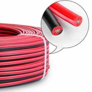 Câbles électriques RVB rouge et noir à 2 broches, fils de puissance en cuivre nu isolés en PVC, calibre 12, 14, 16, 18, 20, 22 AWG, câbles LED - Product Image 1