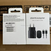 Chargeur Mural USB-C PD 25W Original Kit de Charge Rapide Ultra-Rapide pour Téléphone Portable Samsung S25 S24 Ultra Adaptateur de Voyage