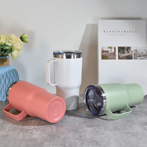 Tazas de Café Personalizadas de 20 oz con Recubrimiento en Polvo, Tazas de Viaje de Metal, Vaso Térmico Aislado al Vacío de Acero Inoxidable de 20 oz con Asa - Product Image 3