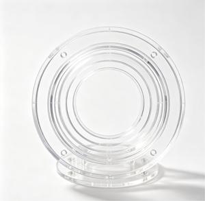 Customized PMMA Clear Acrylic <b>Dome</b> Cover with Base <b>Ring</b> and Mounting Holes CNC machining Service - Product Image 5