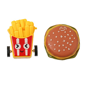 Jouet créatif Mini Running Burger Car Jouet en plastique French-Fries Hamburger Pull-Back Cute Novelty Gift for Parties and Favors - Product Image 4