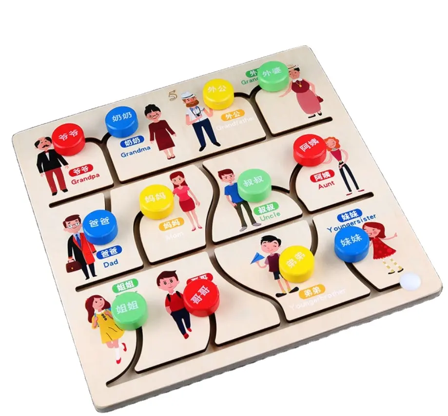 Venta caliente niños móvil emparejado papel familiar emparejamiento cognitivo imán cuenta laberinto juegos de mesa juguetes iniciación juguetes cognitivos en China