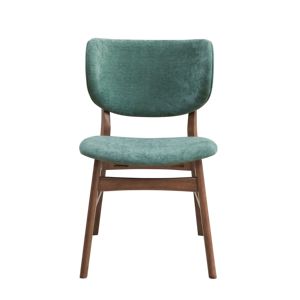 Ensemble de 2 chaises d'appoint rembourrées DB vert et noyer pour le salon - Product Image 3