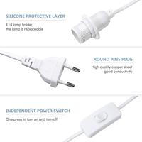 Cordon d'alimentation E27 avec interrupteur, câble suspendu de 1,8 m, douille à vis EU à dents complètes pour luminaire suspendu, adaptateur de prise d'ampoule