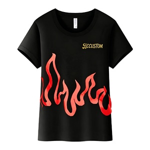 T-shirt da donna personalizzata estiva oversize di alta qualità a maniche corte con stampa a lettere e girocollo - Product Image 1