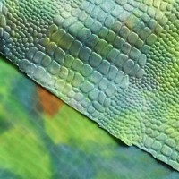 Tissu en peluche courte à dégradé de couleurs, motif dinosaure crocodile, tissu en peluche courte pour costumes de scène et jouets de poupée