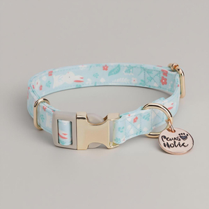 M Snow Hare Fashion Print Soft Cotton <b>Dog</b> <b>Collar</b> Elegant Modern Design Personalized Wholesale OEM ODM - Product Image 1