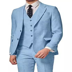 Trajes de <span class=keywords><strong>Hombre</strong></span>, Esmoquin Ajustado de 3 Piezas, Trajes de Novio <span class=keywords><strong>para</strong></span> Boda, Blazer, Trajes de 3 Piezas, Vestido de Poliéster, Traje de Novio - Product Image 1