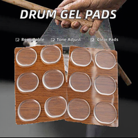 Amortisseurs de batterie en silicone et gel PU, transparents, découpés à la forme, adhésifs, tampons souples pour la régulation du son des tambours et des cymbales, amovibles, épaisseur 2 mm