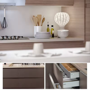 Armadio da <span class=keywords><strong>cucina</strong></span> Design nordico in melamina bianco a forma di L <span class=keywords><strong>mobili</strong></span> da <span class=keywords><strong>cucina</strong></span> per piccoli spazi - Product Image 4