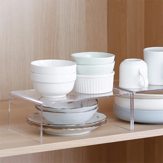SHIMOYAMA Stand Type Clear Acrylic dish Holder/ food Storage Rack Organization and Storage Kitchen