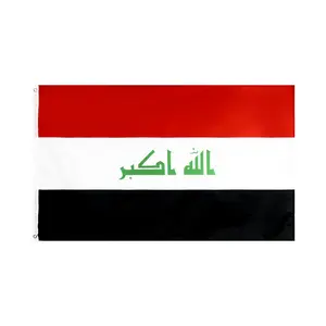 Grosir bendera nasional Iraqi 3X5 kaki luar ruangan cetakan Digital poliester bendera Irak dari Irak