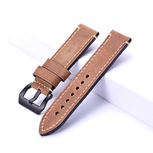 Correas de reloj de cuero genuino Crazy Horse, correas de reloj de cuero de vaca de estilo áspero para <span class=keywords><strong>Panera</strong></span> 18 20 22 24 26mm - Product Image 6