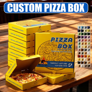 Caja de pizza de papel Kraft marrón impresa Caja de pizza de papel marrón barata - Product Image 2