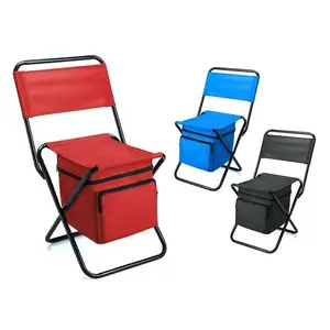 Benutzer definierte Outdoor tragbare Wander camping Reisesp eicher klappbare Metall hocker Rucksack Stuhl mit Kühltasche